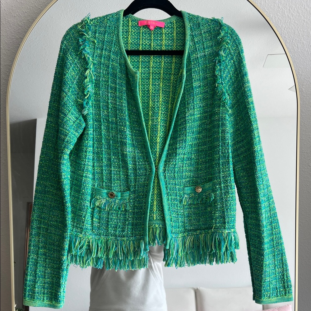Lilly Pulitzer Vibrant Green Tweed Blazer